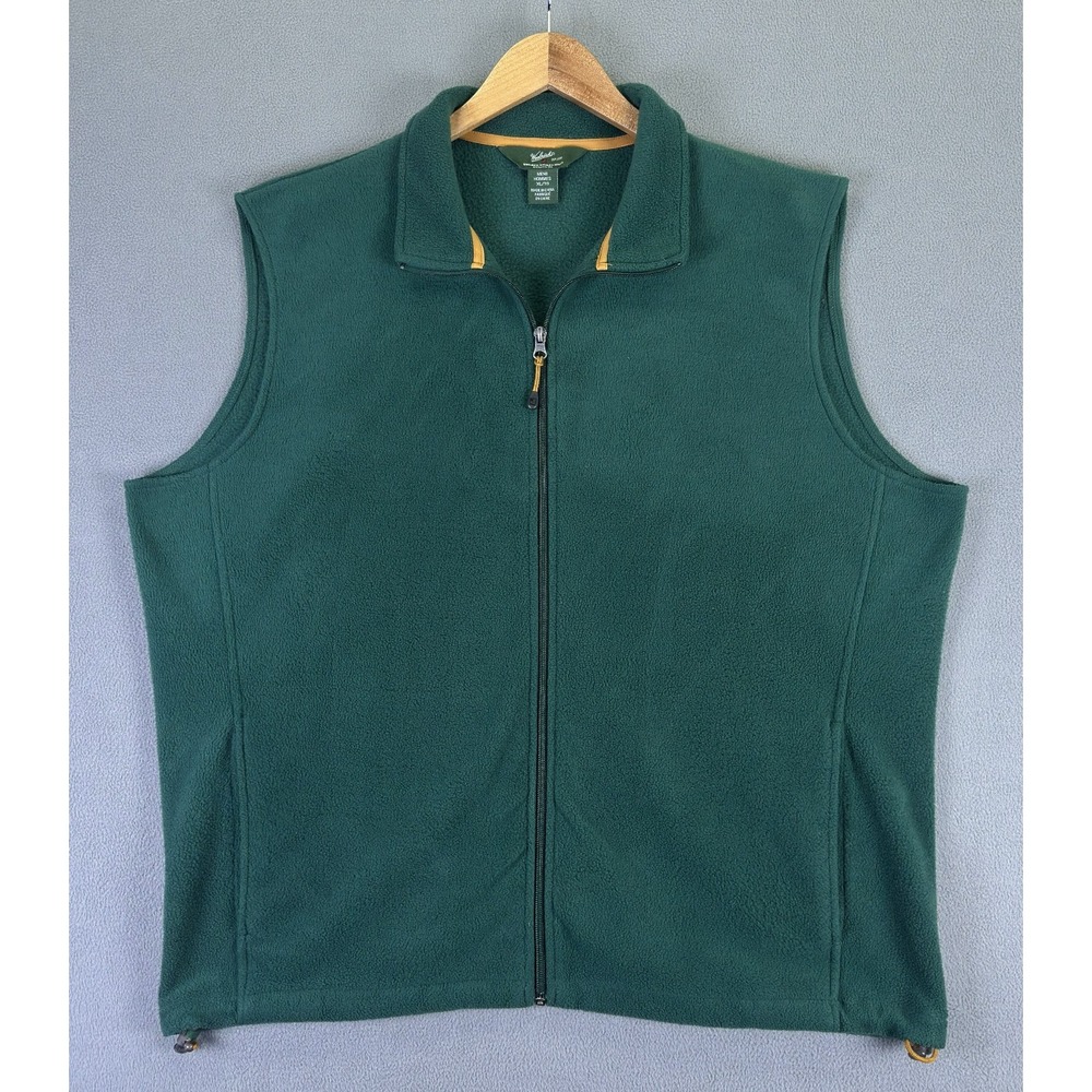 Woolrich Vest XL Green Andes II Fleece Outdoor Nature Hiking Camp Minimalist